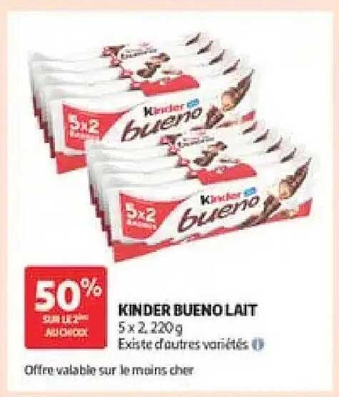 KINDER BUENO LAIT 5 x 2 220g Existe d’autres variétés