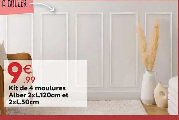 Kit de 4 moulures Alber 2xL.120cm et 2xL.50cm