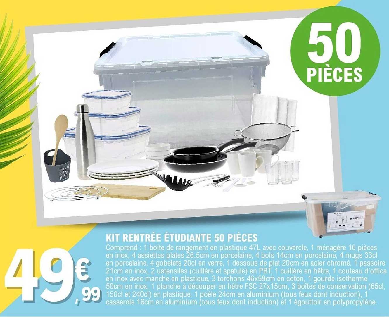 KIT RENTRÉE ÉTUDIANTE 50 PIÈCES