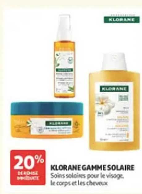 KLORANE GAMME SOLAIRE Soins solaires pour le visage, le corps et les cheveux