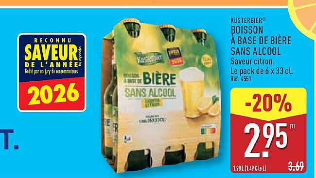 KUSTERBIER BOISSON A BASE DE BIERE SANS ALCOOL