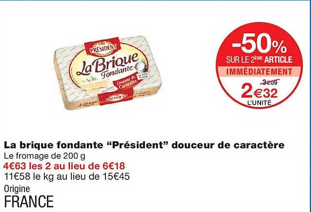 La brique fondante “Président” douceur de caractère
