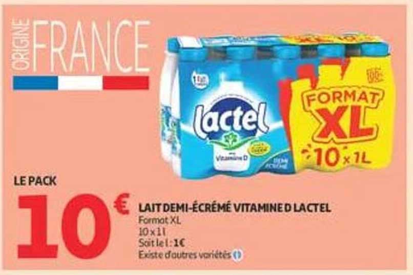 LAIT DEMI-ÉCRÉMÉ VITAMINE D LACTEL