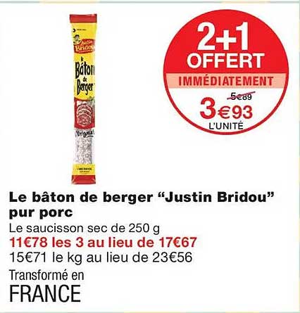 Le bâton de berger “Justin Bridou” pur porc