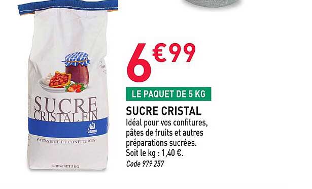 LE PAQUET DE 5 KG SUCRE CRISTALIN