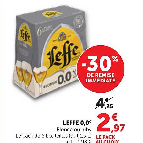 LEFFE 0,0° Blonde ou ruby