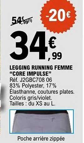 LEGGING RUNNING FEMME “CORE IMPULSE”