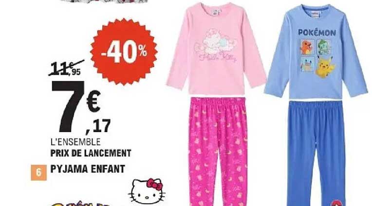 L'ENSEMBLE PRIX DE LANCEMENT PYJAMA ENFANT
