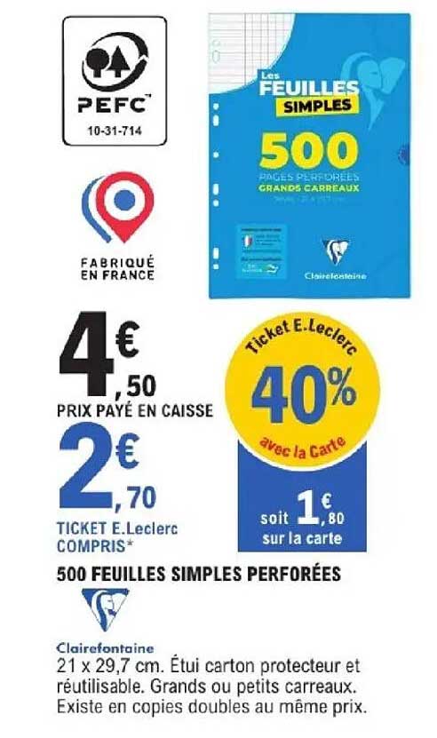Les FEUILLES SIMPLES 500
