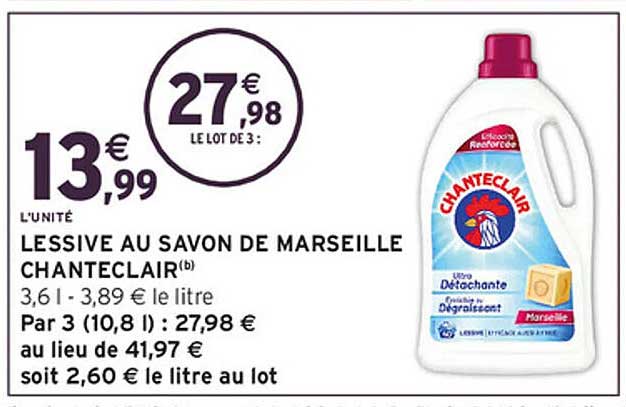 LESSIVE AU SAVON DE MARSEILLE CHANTECLAIR(b)
