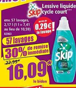Lessive liquide Skip cycle court