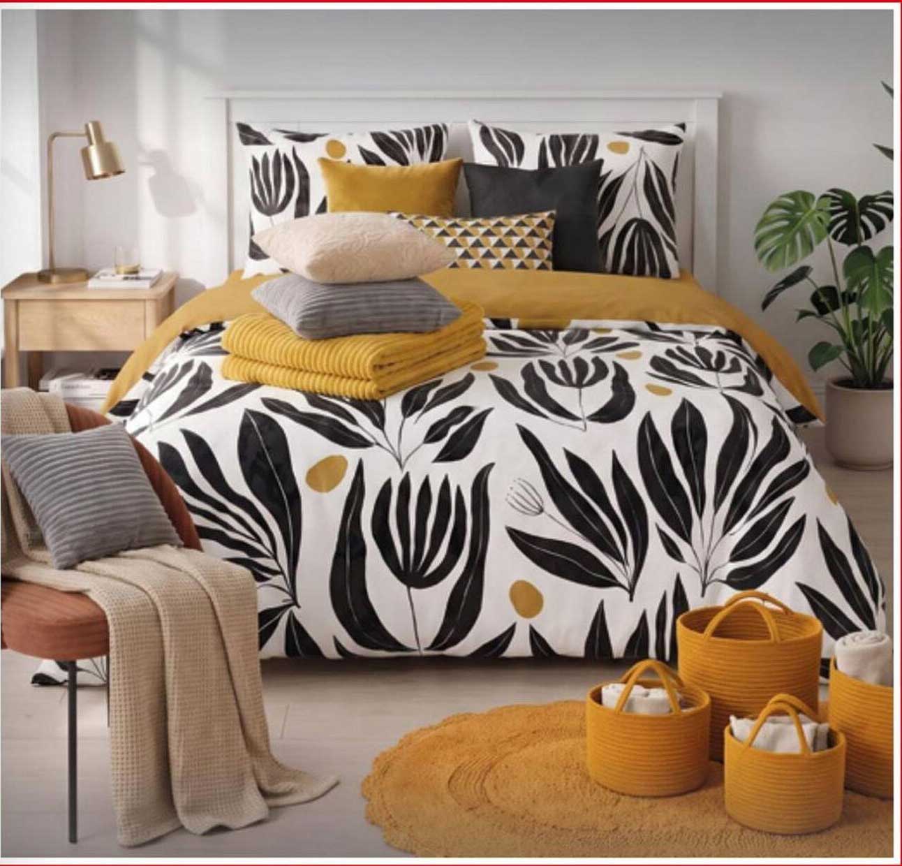 Linge de lit imprimé végétal