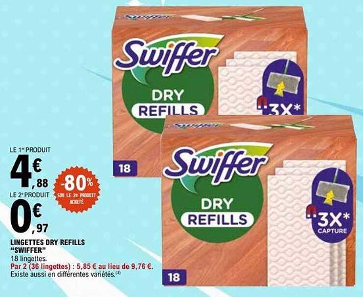 LINGETTES DRY REFILLS "SWIFFER"