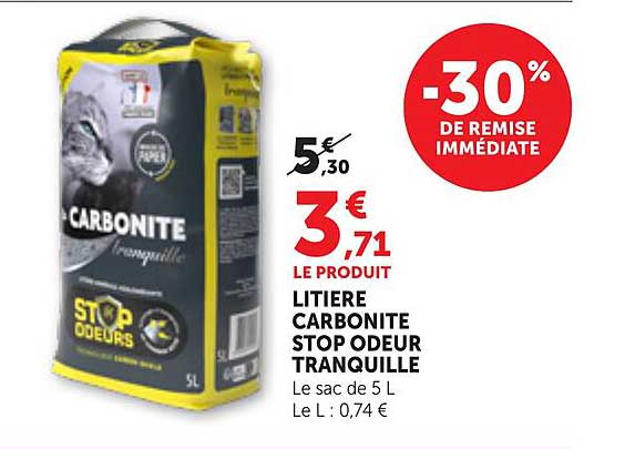 LITIERE CARBONITE STOP ODEUR TRANQUILLE