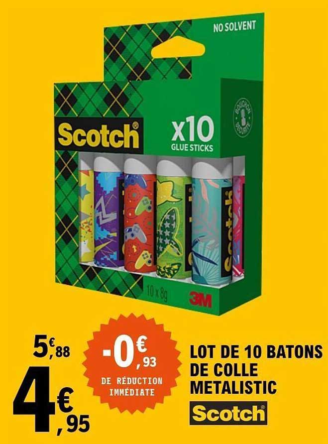 LOT DE 10 BATONS DE COLLE METALISTIC Scotch