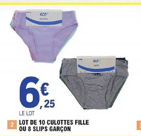 LOT DE 10 CULOTTES FILLE OU 8 SLIPS GARÇON