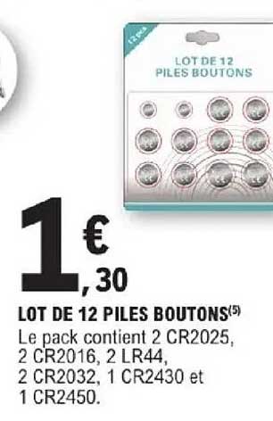 LOT DE 12 PILES BOUTONS(5)