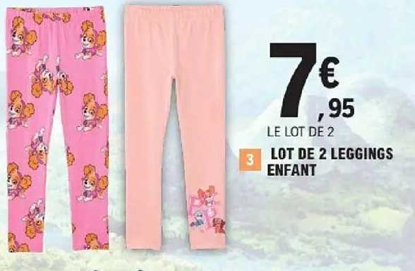 LOT DE 2 LEGGINGS ENFANT