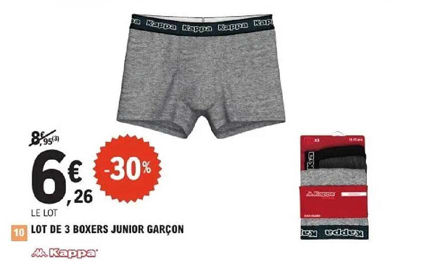 LOT DE 3 BOXERS JUNIOR GARÇON
