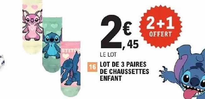 LOT DE 3 PAIRES DE CHAUSSETTES ENFANT