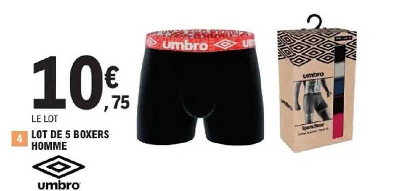LOT DE 5 BOXERS HOMME
