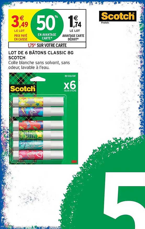 LOT DE 6 BÂTONS CLASSIC 8G SCOTCH