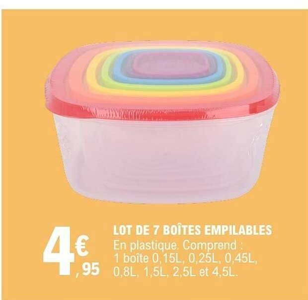 LOT DE 7 BOÎTES EMPILABLES