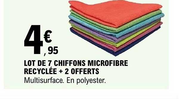 LOT DE 7 CHIFFONS MICROFIBRE RECYCLÉE + 2 OFFERTS