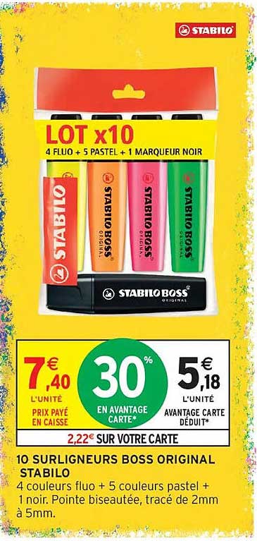 LOT x10 4 FLUO + 5 PASTEL + 1 MARQUEUR NOIR