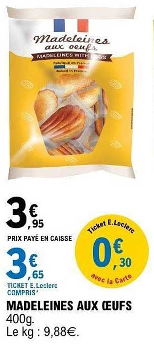 MADELEINES AUX ŒUFS 400g.