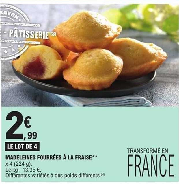 MADELEINES FOURRÉES À LA FRAISE**