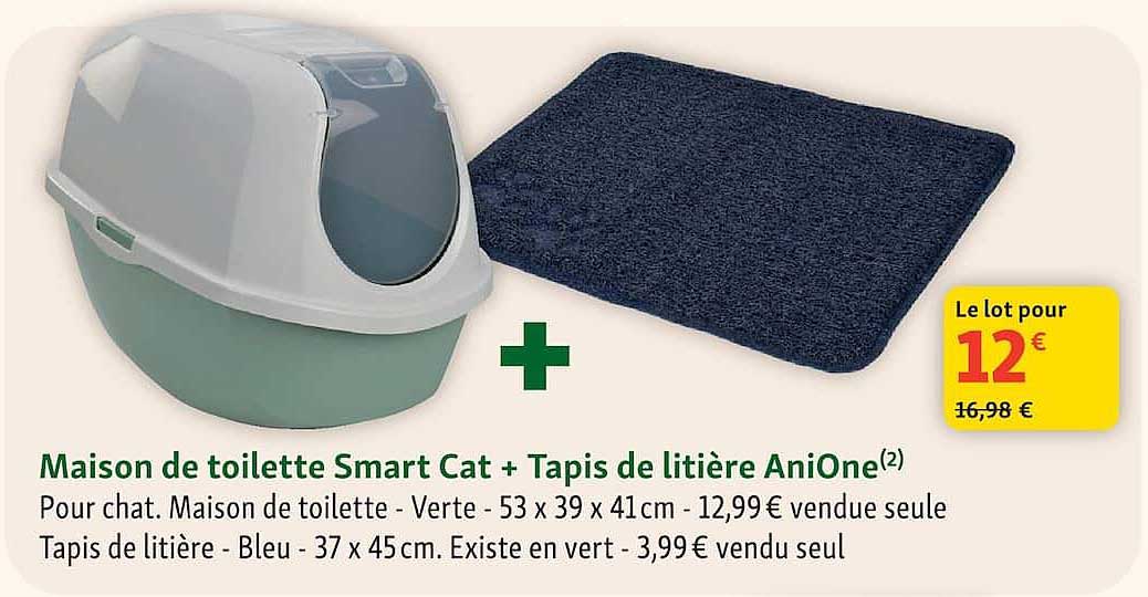 Maison de toilette Smart Cat + Tapis de litière AniOne(2)