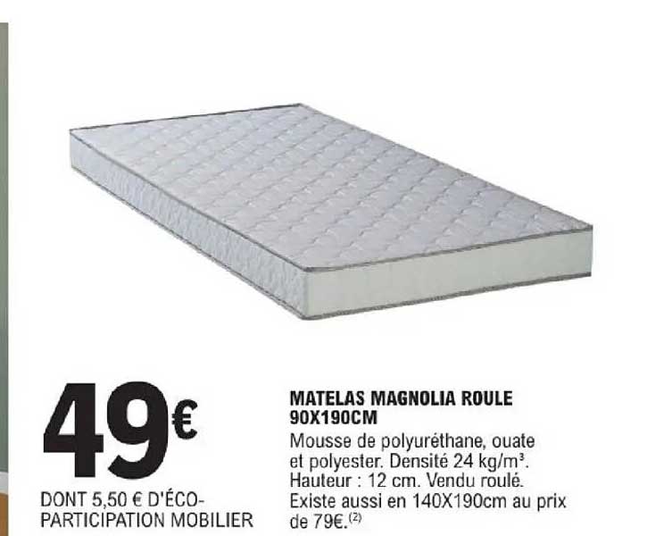 MATELAS MAGNOLIA ROULE 90X190CM
