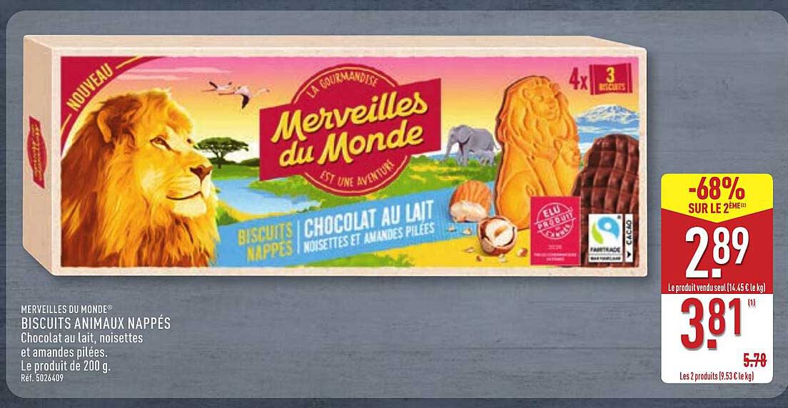 MERVEILLES DU MONDE® BISCUITS ANIMAUX NAPPÉS