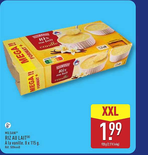 MILSANI Riz au lait À la vanille 8 x 115 g
