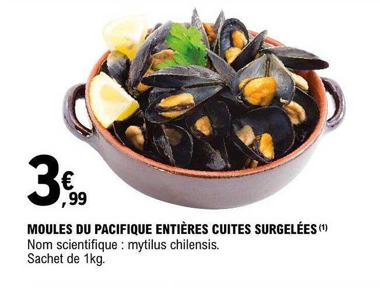 MOULES DU PACIFIQUE ENTIÈRES CUITES SURGELÉES(1)
