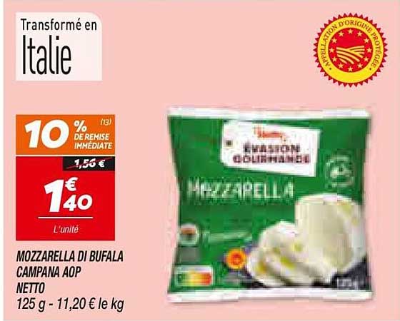 MOZZARELLA DI BUFALA CAMPANA AOP NETTO