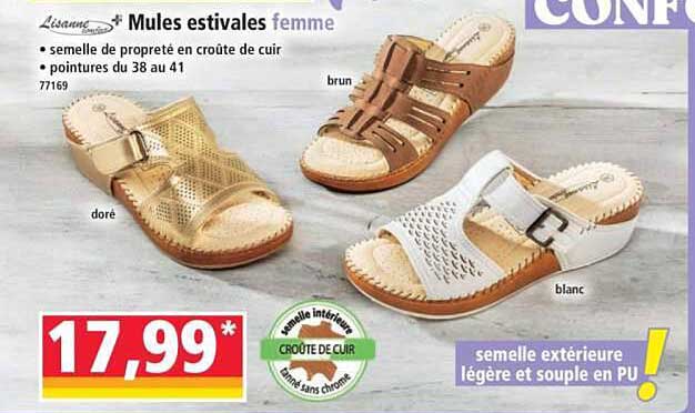 Mules estivales femme