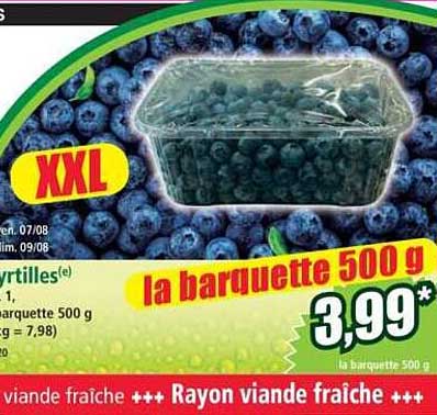 Myrtilles la barquette 500 g