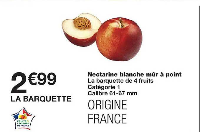 Nectarine blanche mûr à point