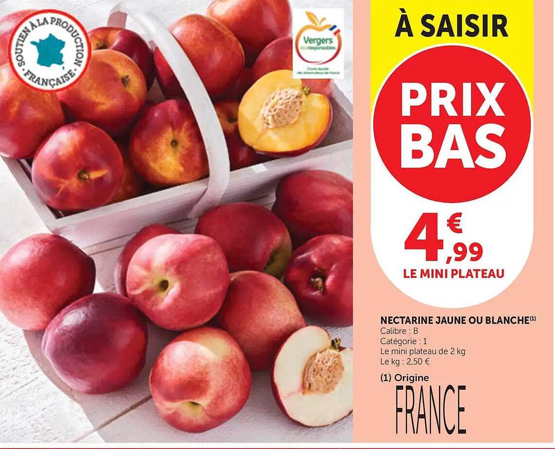 NECTARINE JAUNE OU BLANCHE
