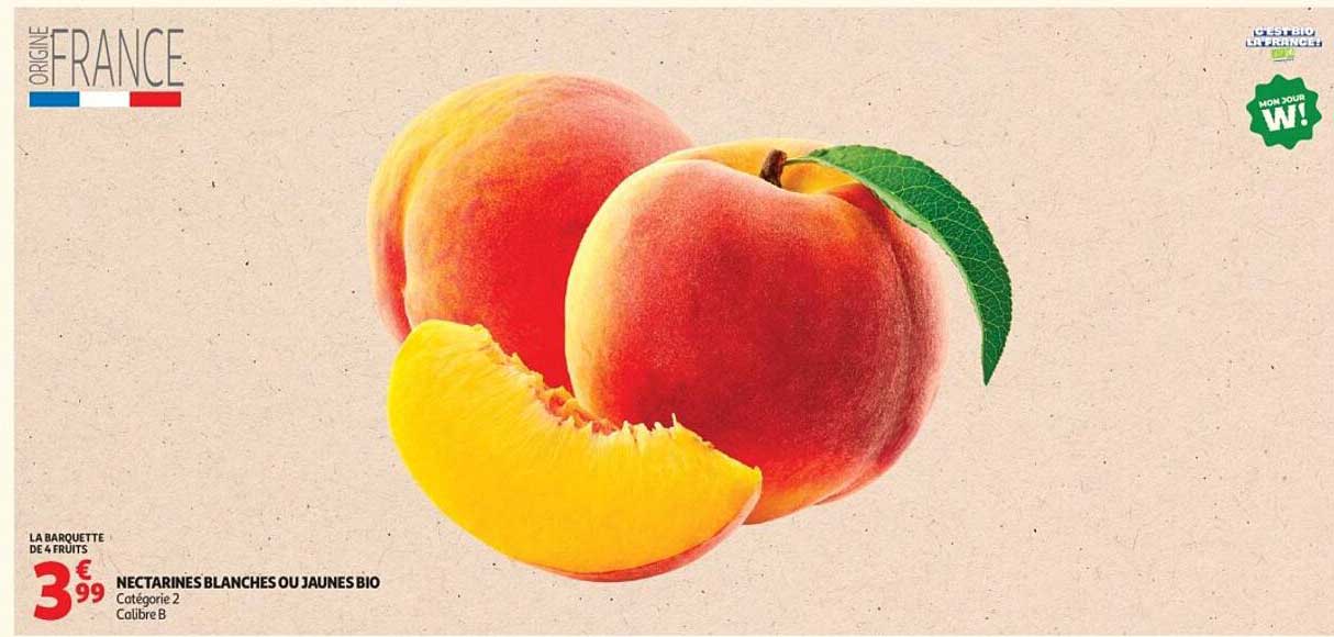 NECTARINES BLANCHES OU JAUNES BIO