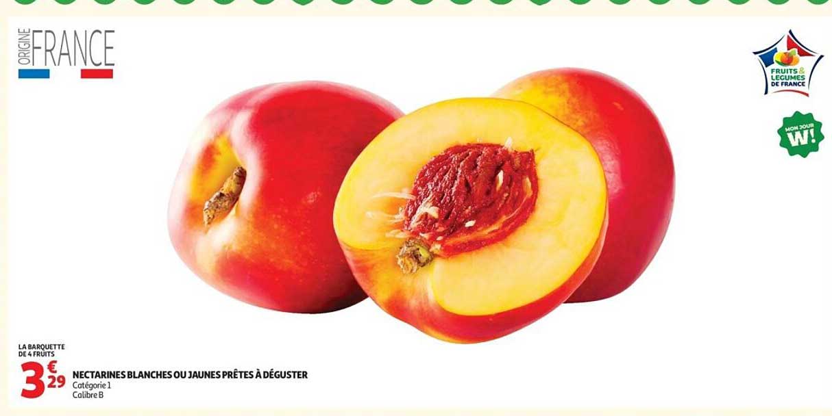NECTARINES BLANCHES OU JAUNES PRÊTES À DÉGUSTER