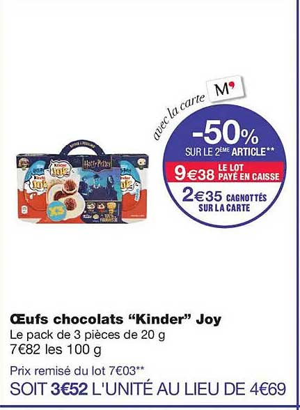 Œufs chocolats “Kinder” Joy