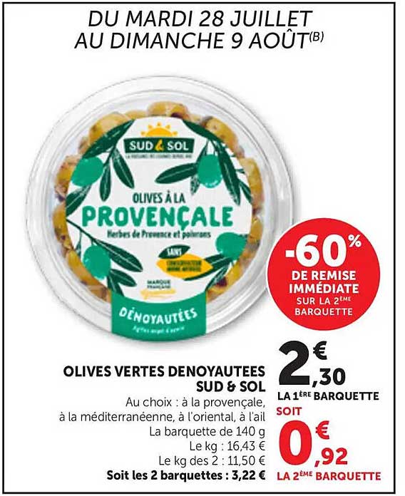 OLIVES VERTES DENOYAUTEES SUD & SOL