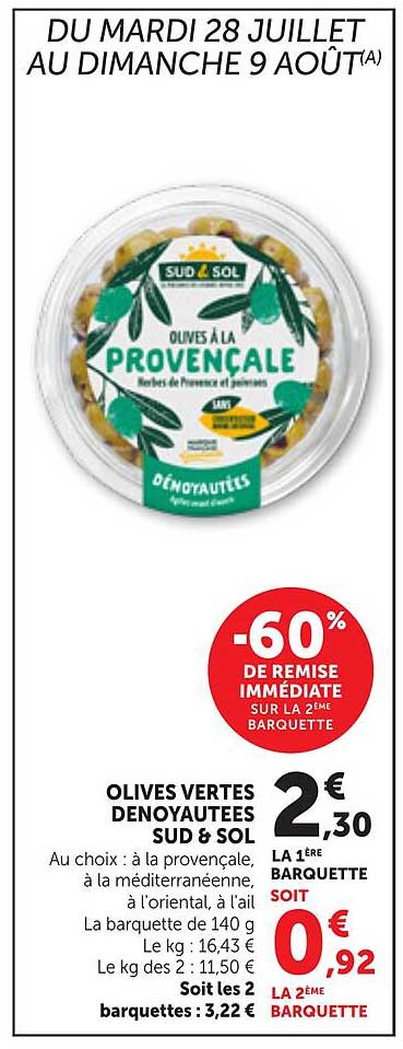 OLIVES VERTES DENOYAUTÉES SUD & SOL