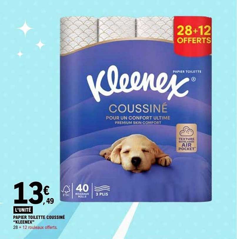 PAPIER TOILETTE COUSSINÉ “KLEENEX”