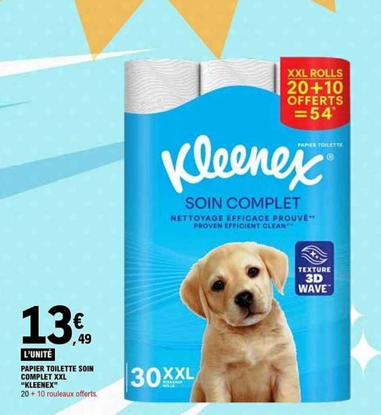 PAPIER TOILETTE SOIN COMPLET XXL “KLEENEX”