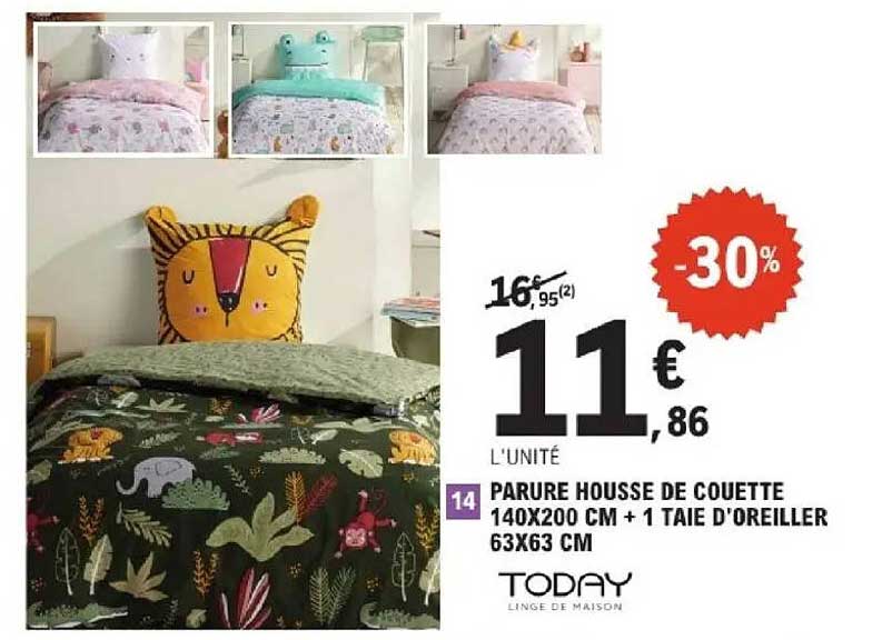 PAPRE HOUSSE DE COUETTE 140X200 CM + 1 TAIE D'OREILLER 63X63 CM
