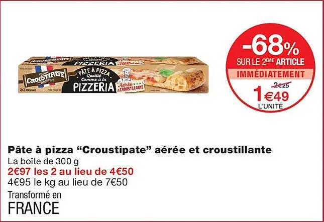 Pâte à pizza “Croustipate” aérée et croustillante